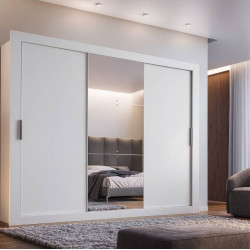 Guarda Roupa Veneza c/ Espelho 3 Portas de Correr - Branco Guarda Roupa Veneza c/ Espelho 3 Portas de Correr - Branco