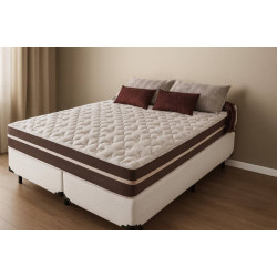 Cama Box Queen + Colchão De Molas - Anjos - Classic Superlastic 158 cm-Branca Cama Box Queen + Colchão De Molas - Anjos - Classic Superlastic 158 cm-Branca