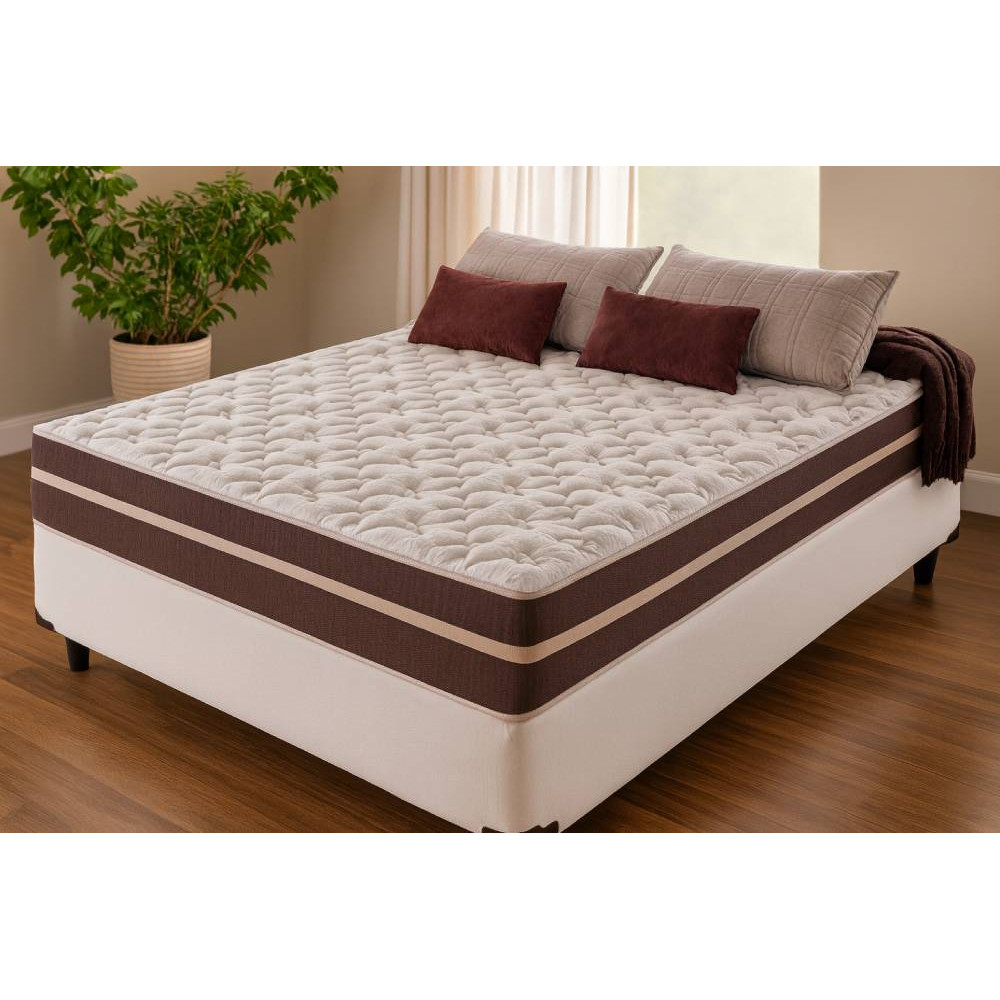 Cama Box Casal + Colchão De Molas – Anjos – Classic Superlastic 138cm- Branco