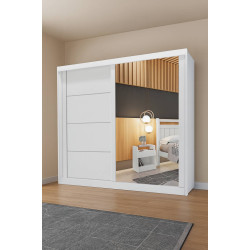 Guarda Roupa Viena Casal c/ Espelho 2 Portas - Branco
