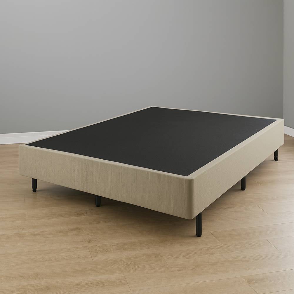 Base Cama Box Casal 138x188x40 Linho - Bege  Base Cama Box Casal 138x188x40 Linho - Bege
