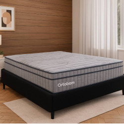 Colchão Ortobom Exclusive Sleep Casal Molas Ensacadas 138x188x32cm c/ Base Cama Box Casal Courino - Preto Colchão Ortobom Exclusive Sleep Casal Molas Ensacadas 138x188x32cm c/ Base Cama Box Casal Courino - Preto