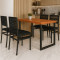 Mesa de Jantar Italia 120x80  c/ 4 Cadeira Barcelona  - Preto 