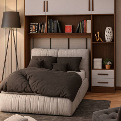 Guarda Roupa Modulado 4 Portas - Cinamomo/ Off White  Guarda Roupa Modulado 4 Portas - Cinamomo/ Off White