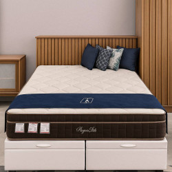 Kit - Cabeceira Queen 1,60 Ripado Detroit - Nature + Colchão Star Ortopédico 30X1,98X1,58 - Queen- Anjos - Marrom + Base Box QUEEN Bau Bipartido - 158 - Branca Kit - Cabeceira Queen 1,60 Ripado Detroit - Nature + Colchão Star Ortopédico 30X1,98X1,58 - Queen- Anjos - Marrom + Base Box QUEEN Bau Bipartido - 158 - Branca