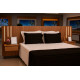 Cabeceira Casal/Queen Ripada Lyon com 2 Mesas de Cabeceiras e Led - Naturalle