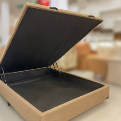 Base Baú Carioca Casal Linho- Marrom