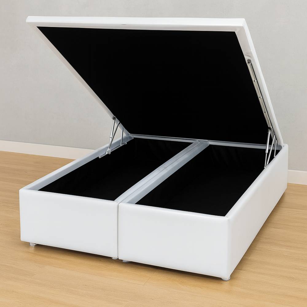 Base Box QUEEN Bau Bipartido - 158 -  Branca