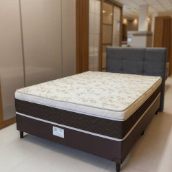 Colchão De Molas Ensacadas Casal Livina 25x188x138 + Base Cama Box Casal Courino – Marrom