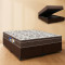 Base Box QUEEN Bau Bipartido - 158 + Colchão Espuma Queen Orthoface Polar 158x198x25cm - Marrom