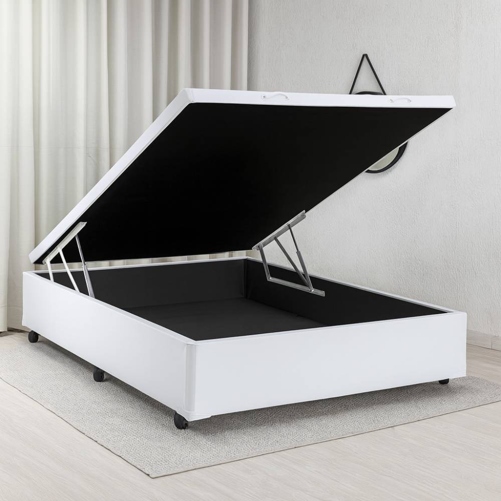 Base Box Casal Baú – 138 cm – Branca - Rufato - 2237