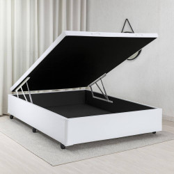 Base Box Casal Baú – 138 cm – Branca - Rufato - 2237 Base Box Casal Baú – 138 cm – Branca - Rufato - 2237