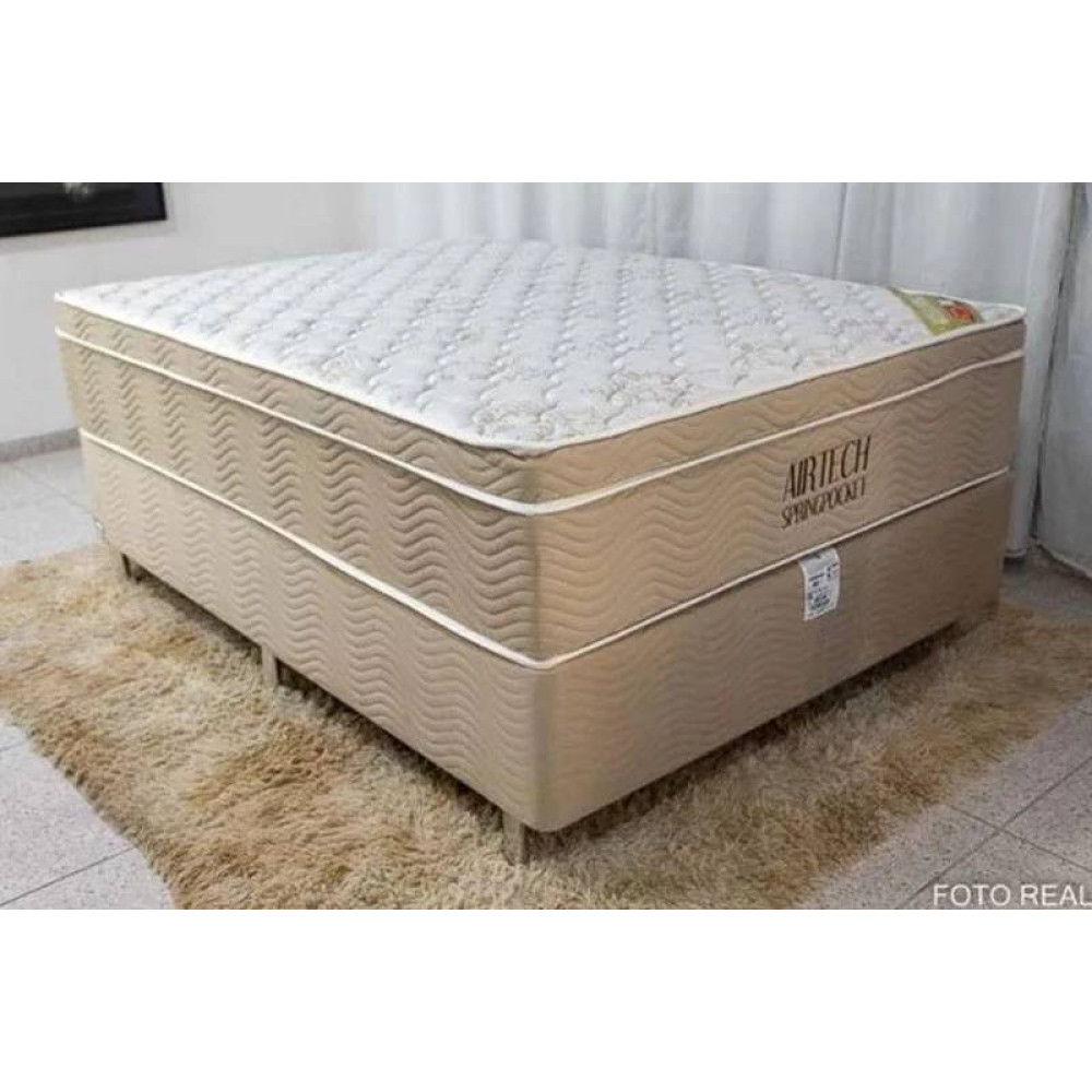Base Box Casal 138x188x30 Sommier Camurça - Ortobom - Bege + Colchão Ortobom Airtech Spring Pocket Casal 30x188x138 Base Box Casal 138x188x30 Sommier Camurça - Ortobom - Bege + Colchão Ortobom Airtech Spring Pocket Casal 30x188x138