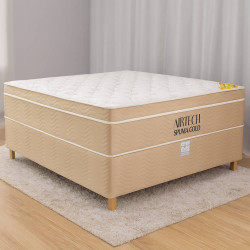 Base Box Casal 138x188x30 Sommier Camurça - Ortobom - Bege + Colchão Ortobom Airtech Spring Pocket Casal 30x188x138 Base Box Casal 138x188x30 Sommier Camurça - Ortobom - Bege + Colchão Ortobom Airtech Spring Pocket Casal 30x188x138