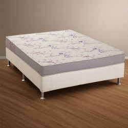 Colchão Casal Ortobom Physical Resistente Liso – (138x188x12cm) + Base Cama Box Casal Courino - Bonaflex - Branco Colchão Casal Ortobom Physical Resistente Liso – (138x188x12cm) + Base Cama Box Casal Courino - Bonaflex - Branco