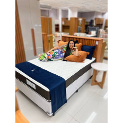 Kit - Base Cama Box Casal Courino - Branco + Colchão Royal Casal c/ Molas Ensacadas 24X188X138 - Marrom + Cabeceira Casal 1,40 Ripado Detroit - Nature Kit - Base Cama Box Casal Courino - Branco + Colchão Royal Casal c/ Molas Ensacadas 24X188X138 - Marrom + Cabeceira Casal 1,40 Ripado Detroit - Nature