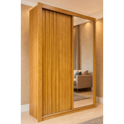 Guarda Roupa Lugano 2 Portas de Correr 4 Gavetas 1 Ripada 1 Espelhada - Peroba Guarda Roupa Lugano 2 Portas de Correr 4 Gavetas 1 Ripada 1 Espelhada - Peroba