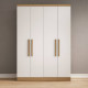Guarda Roupa Rizon Módulo 4 Portas 3 Gavetas Novo Horizonte - Cinamomo/Off White