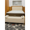 Kit - Base Cama Box Casal Courino - Branco + Colchão Star Ortopédico 30x188x138 - Casal - Anjos - Marrom + Cabeceira Cama Box Casal 1.40 Imperial - Bege + Recamier Baú Imperial Casal 130cm - Bege