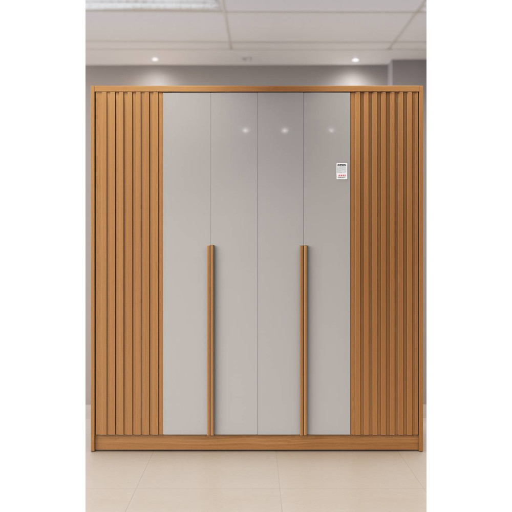 Guarda Roupa Casal Guarani c/ 6 Portas 4 Gavetas - Cinamomo/Off White