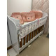 Berço Mini Cama Clara - Móveis Peroba - Branco Brilho / Amêndoa