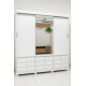 Guarda Roupa Texas c/ 3 Portas de Correr e 9 Gavetas - Branco
