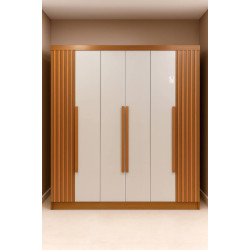 Guarda Roupa Denver 6 Portas  - Nature/Off White Guarda Roupa Denver 6 Portas  - Nature/Off White