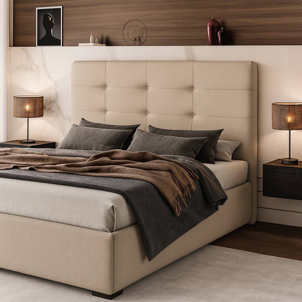 Cabeceira Cama Box Queen 1.60 Eslovênia - Bege