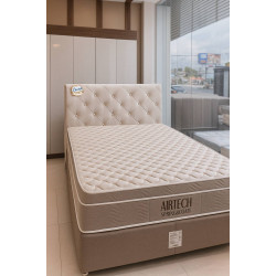 Kit - Base Box Casal 138x188x30 Courino - Ortobom - Bege + Colchão Ortobom Airtech Spring Pocket Casal 30x188x138 + Cabeceira Casal Madame – Veludo – Bege Kit - Base Box Casal 138x188x30 Courino - Ortobom - Bege + Colchão Ortobom Airtech Spring Pocket Casal 30x188x138 + Cabeceira Casal Madame – Veludo – Bege