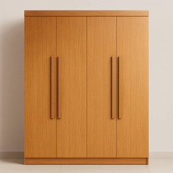 Guarda Roupa Império c/ 4 Portas e 3 Gavetas - Naturalle Guarda Roupa Império c/ 4 Portas e 3 Gavetas - Naturalle