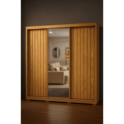 Guarda Roupa Teresópolis  c/ 1 porta espelhada  - Cinamomo