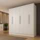 Guarda Roupa Casal Lagos c/ 6 Portas 4 Gavetas - Neve