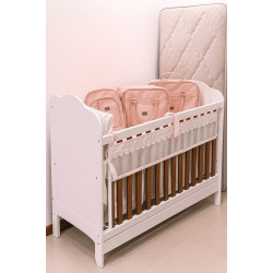 Berço Mini Cama Clara - Móveis Peroba - Branco Brilho / Amêndoa Berço Mini Cama Clara - Móveis Peroba - Branco Brilho / Amêndoa