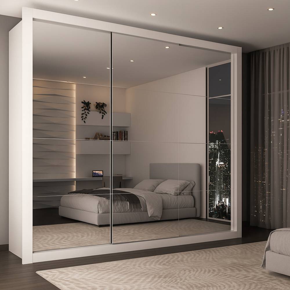 Guarda - Roupa Veneza Gold com 3 Portas Espelhadas - Rufato - Branco