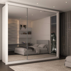 Guarda - Roupa Veneza Gold com 3 Portas Espelhadas - Rufato - Branco Guarda - Roupa Veneza Gold com 3 Portas Espelhadas - Rufato - Branco