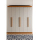 Guarda Roupa Hawai c/ 6 Portas e 2 Gavetas - Naturalle / Off White