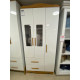 Guarda Roupa Infantil Clara c/ 3 Portas e 2 Gavetas - Móveis Peroba - Branco Brilho / Amêndoa