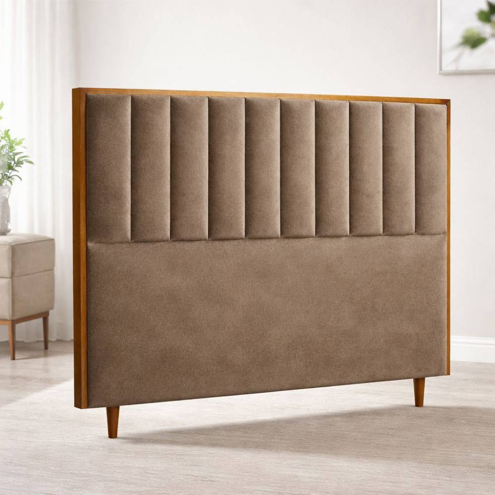 Cabeceira Cama Box Queen Sevilha - Veludo Marrom
