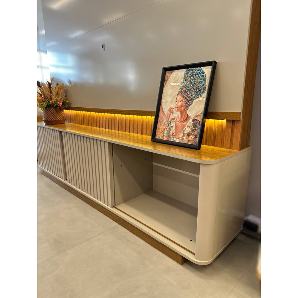 Estante Home Atena para TVs de até 85" - Off White / Cinamomo