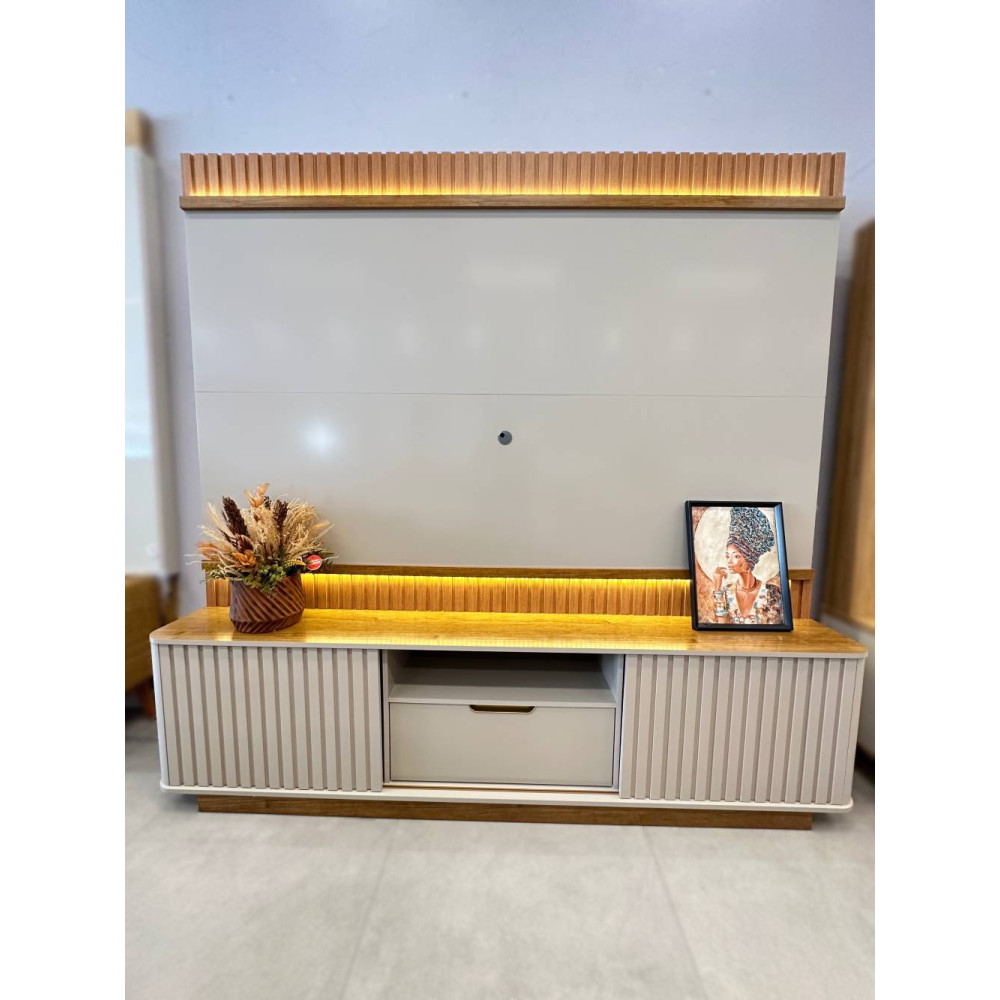 Estante Home Atena para TVs de até 85" - Off White / Cinamomo