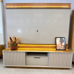 Estante Home Atena para TVs de até 85" - Off White / Cinamomo