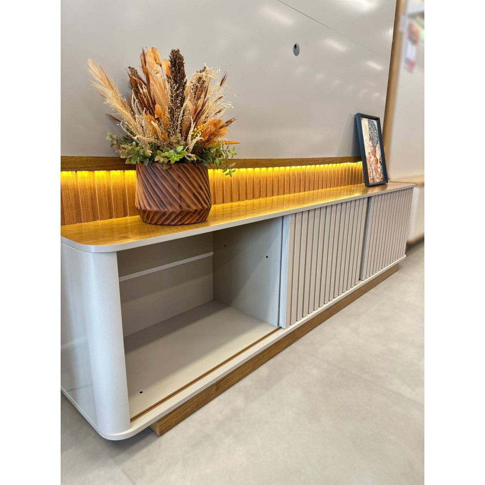 Estante Home Atena para TVs de até 85" - Off White / Cinamomo