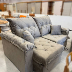 Sofá Disel Retrátil Reclinável 2m - Veludo Marrom