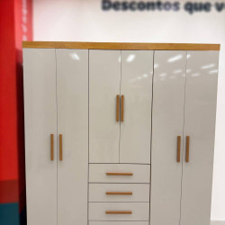 Guarda Roupa Casal Arizona c/ 6 Portas 4 Gavetas - Cinamomo/Off White