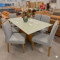 Mesa de Jantar Helo 160x90 c/ 6 Cadeira Arezzo - Linho Cinza - Freijo/Off White
