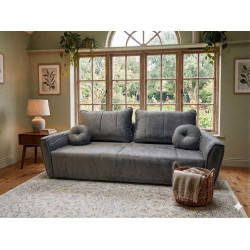 Sofá Living Italia 3 lugares Veludo - Cinza 612