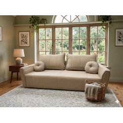 Sofá Living Italia 3 lugares Linho - Bege 601