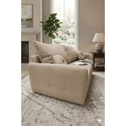 Sofá Living Italia 3 lugares Linho - Bege 601