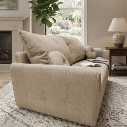 Sofá Living Italia 3 lugares Linho - Bege 601