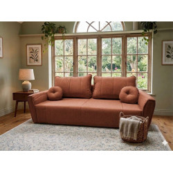 Sofá Living Italia 3 lugares Linho - Terracota 604